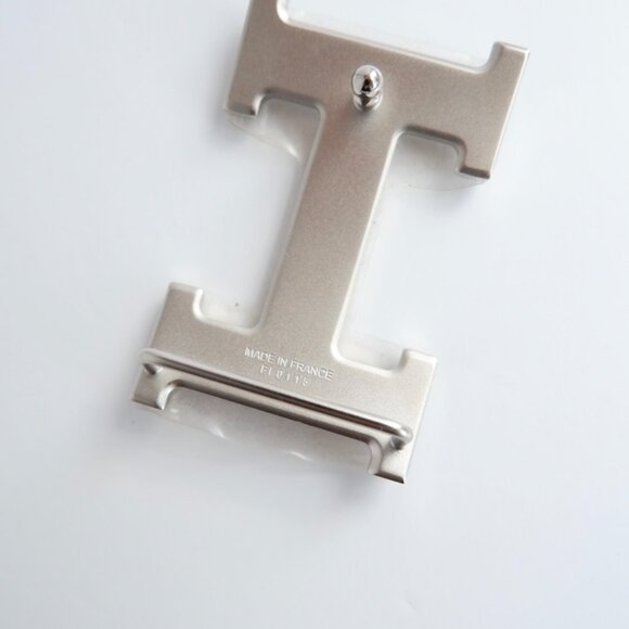 Authentic Preowned Hermes Black/ Orange Leather Martelee H Belt - 85 - Picture 11 of 14